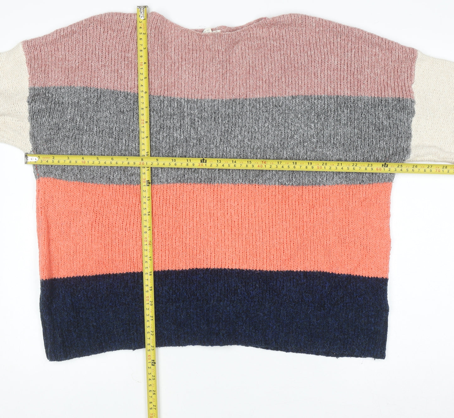 White Stuff Women’s Multicoloured Striped Knit Jumper Size 14