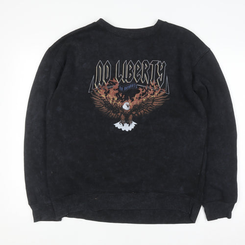 Pink Vanilla Black Eagle Graphic Pullover Sweatshirt L Unisex