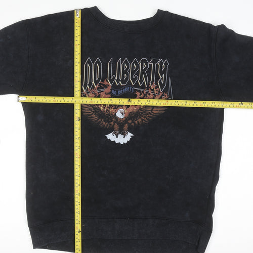 Pink Vanilla Black Eagle Graphic Pullover Sweatshirt L Unisex