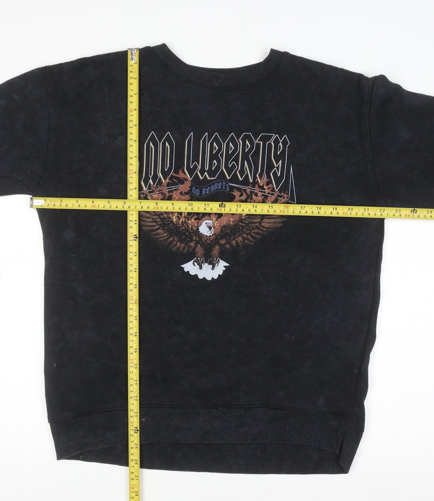 Pink Vanilla Black Eagle Graphic Pullover Sweatshirt L Unisex