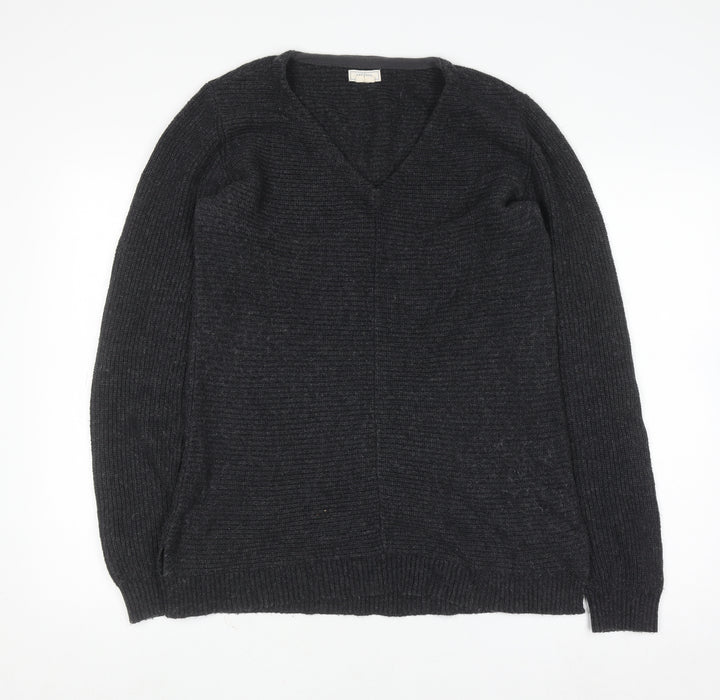 Fat Face Womens Black V-Neck Knit Jumper Size 10