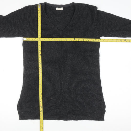 Fat Face Womens Black V-Neck Knit Jumper Size 10