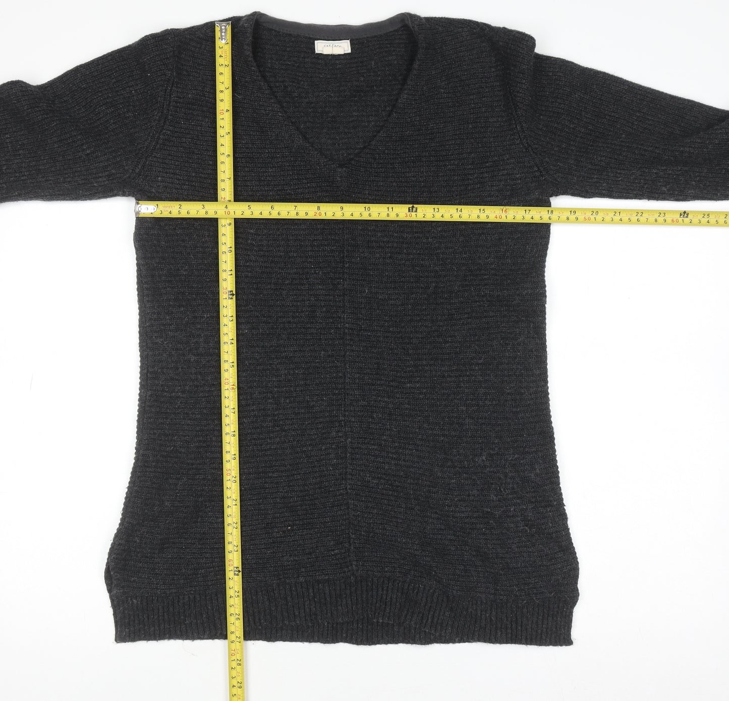 Fat Face Womens Black V-Neck Knit Jumper Size 10