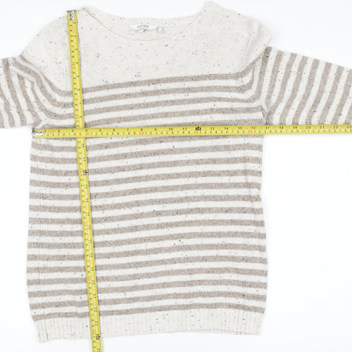 FatFace Women’s Beige Striped Cotton Knit Jumper Size 12