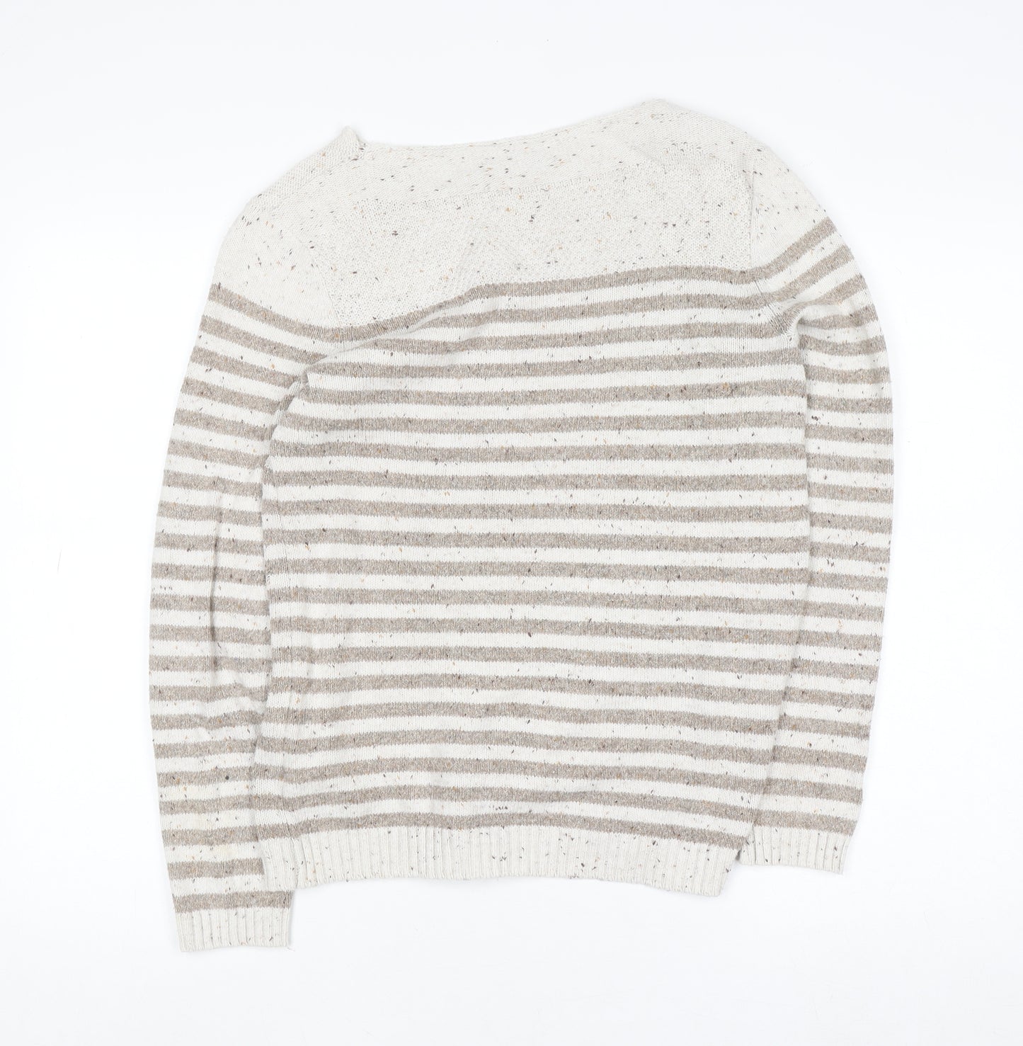 FatFace Women’s Beige Striped Cotton Knit Jumper Size 12