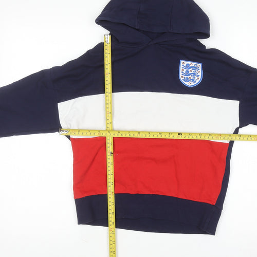 George Boys Navy Red England Hoodie 7-8 Years Pullover Cotton Blend
