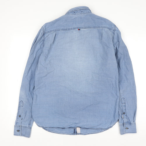 Superdry Men's Blue Regular Fit Long Sleeve Button-Down Oxford Shirt M