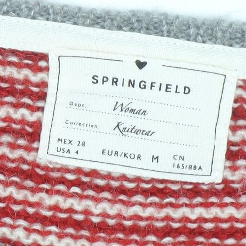 Springfield Womens Red Fair Isle Wool Blend Jumper Size 12