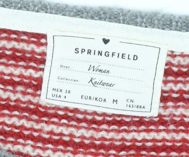 Springfield Womens Red Fair Isle Wool Blend Jumper Size 12