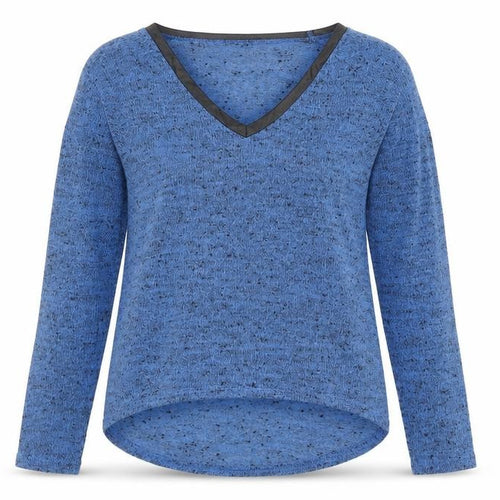 Miss Selfridge Women Blue V-Neck Long Sleeve Knit Pullover Jumper Size 10