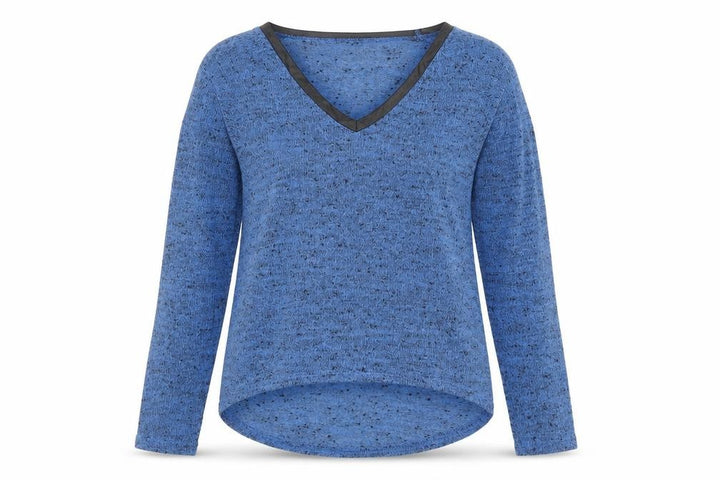 Miss Selfridge Women Blue V-Neck Long Sleeve Knit Pullover Jumper Size 10