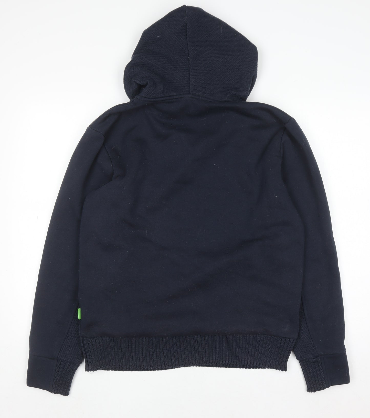 Hugo Boss Men's Blue L 1/2 Zip Hoodie with Red Trim