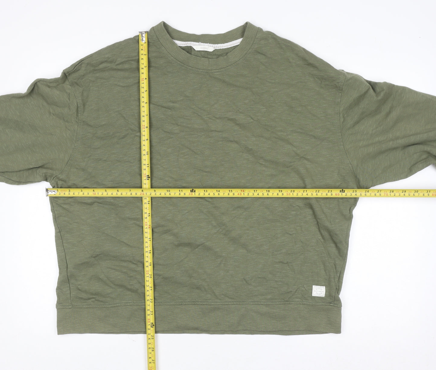 Signal Men’s Green 2XL Crew Neck Cotton Pullover Sweatshirt