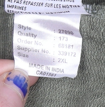 Signal Men’s Green 2XL Crew Neck Cotton Pullover Sweatshirt