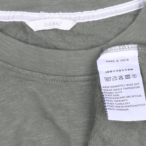 Signal Men’s Green 2XL Crew Neck Cotton Pullover Sweatshirt