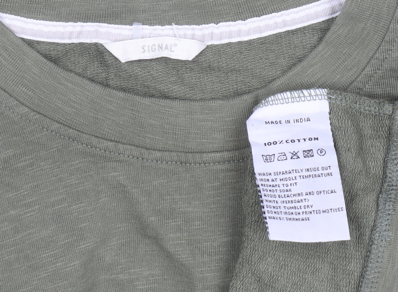 Signal Men’s Green 2XL Crew Neck Cotton Pullover Sweatshirt