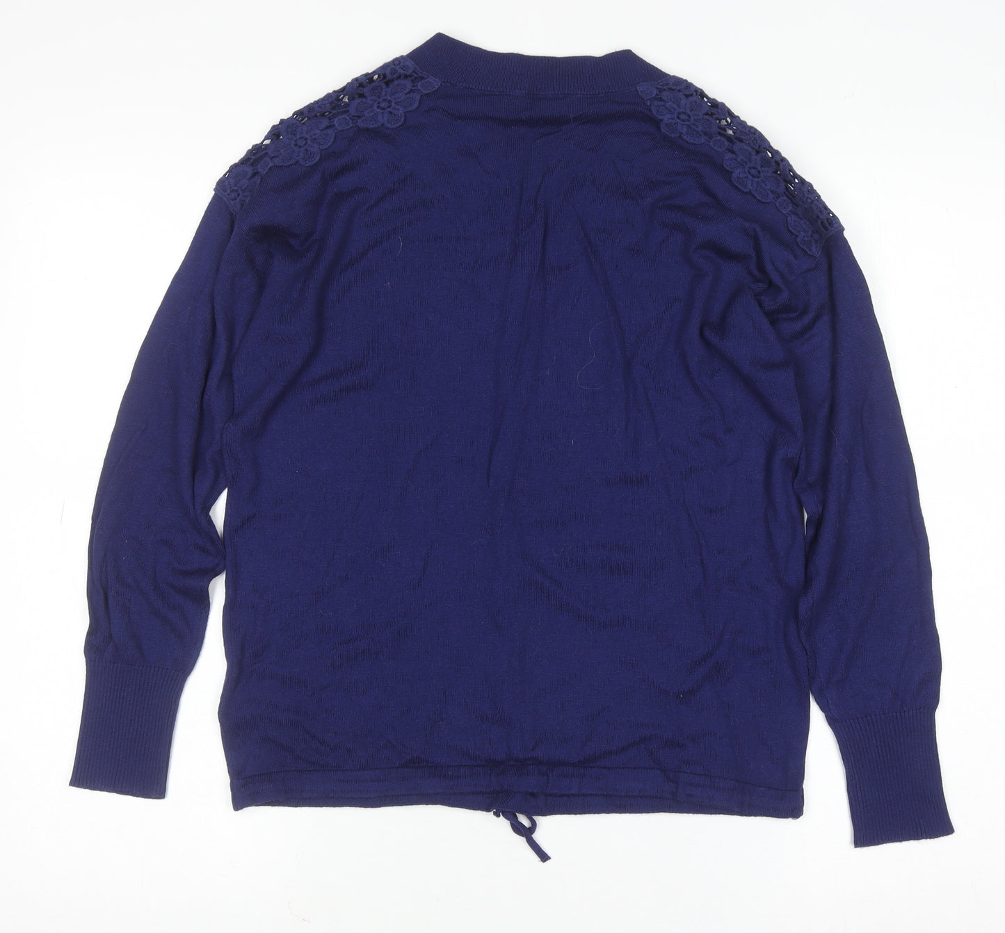 Marks and Spencer Women's Blue V-Neck Knit Jumper Size M