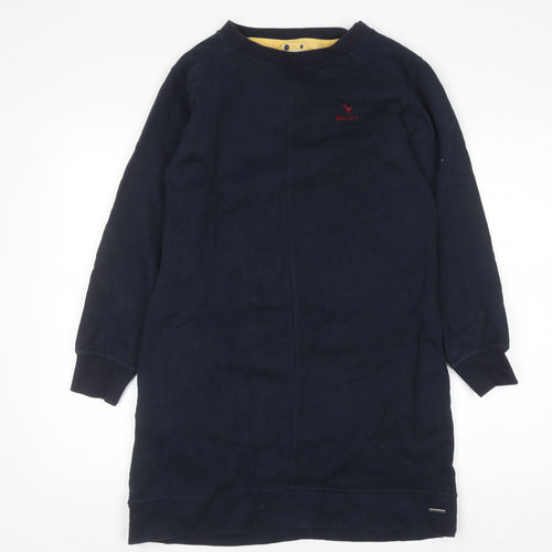 Quba & Co Women Navy Blue Size 10 Long Sleeve Sweatshirt Dress