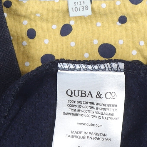 Quba & Co Women Navy Blue Size 10 Long Sleeve Sweatshirt Dress