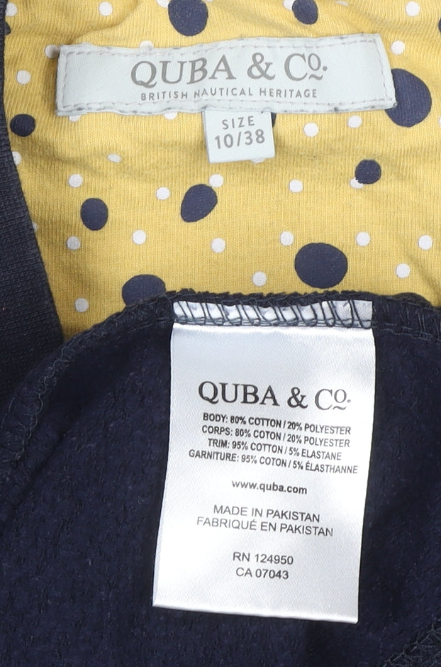 Quba & Co Women Navy Blue Size 10 Long Sleeve Sweatshirt Dress