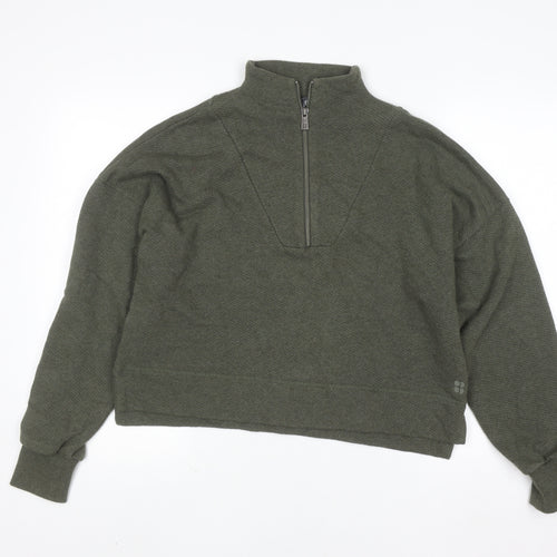 Sweaty Betty Women's Green 1/2 Zip Pullover Sweatshirt Size S