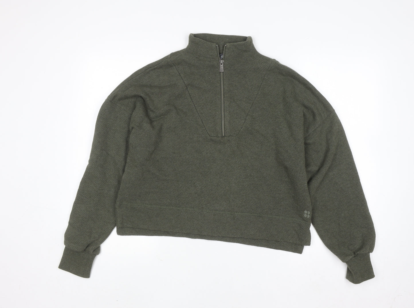 Sweaty Betty Women's Green 1/2 Zip Pullover Sweatshirt Size S
