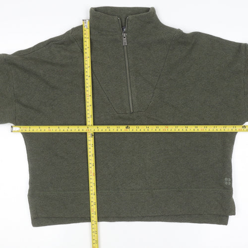 Sweaty Betty Women's Green 1/2 Zip Pullover Sweatshirt Size S