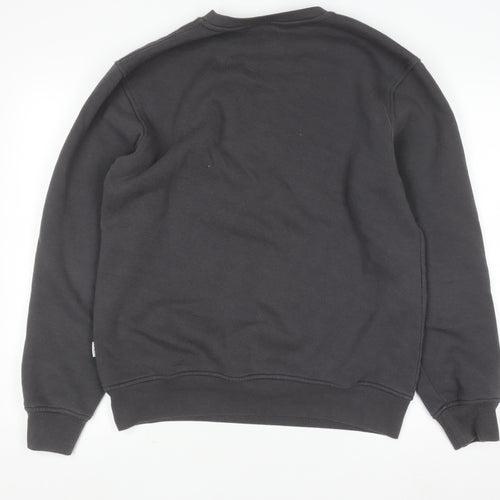 Nicce Womens Black Medium Pullover Sweatshirt Cotton Blend Logo Crew Neck