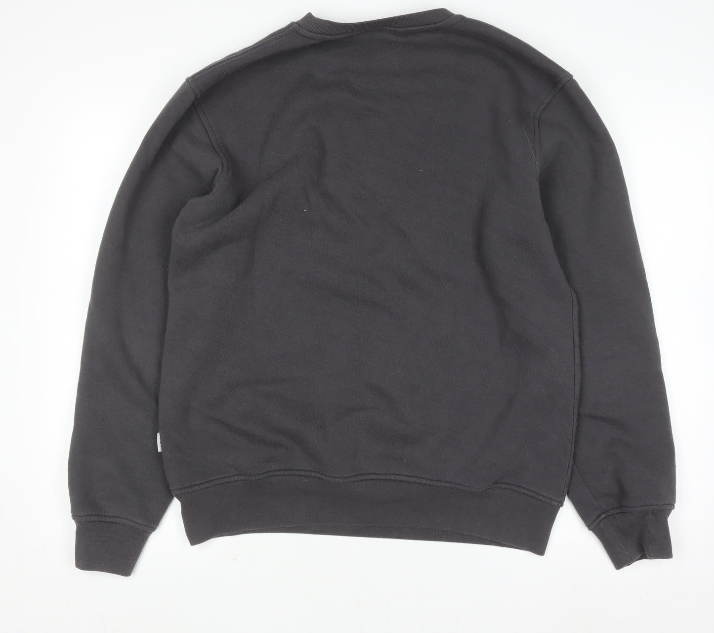 Nicce Womens Black Medium Pullover Sweatshirt Cotton Blend Logo Crew Neck