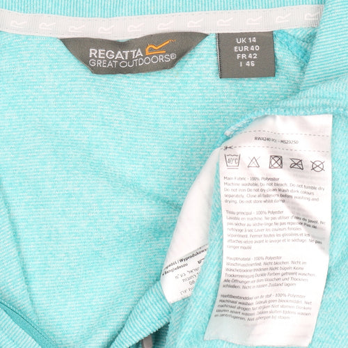 Regatta Great Outdoors Women’s Blue 1/2 Zip Sweatshirt UK 14 Polyester