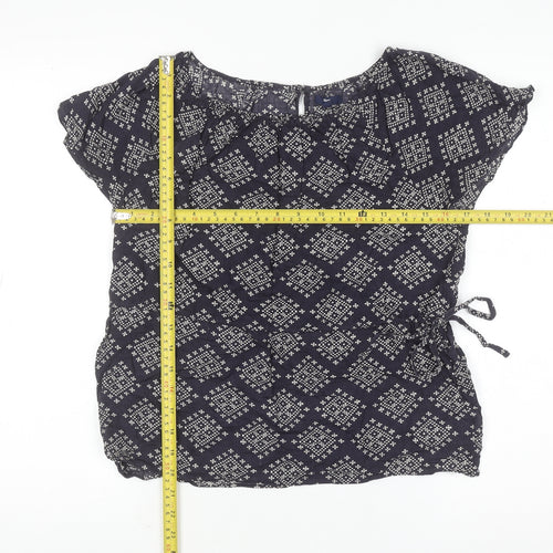 Gap Womens Blue Geometric Viscose Tunic Blouse XS