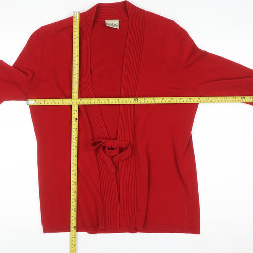 Eastex Women’s Red Tie Front Knit Cardigan UK 14 3/4 Sleeve