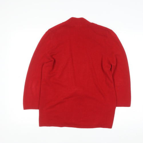 Eastex Women’s Red Tie Front Knit Cardigan UK 14 3/4 Sleeve