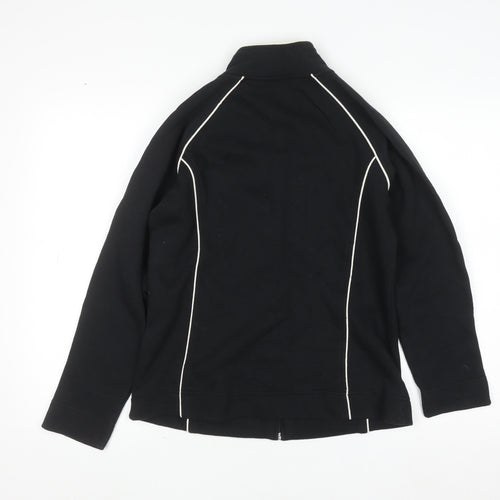 The Golf Co Women Black Small Full Zip Sweatshirt Cotton Blend