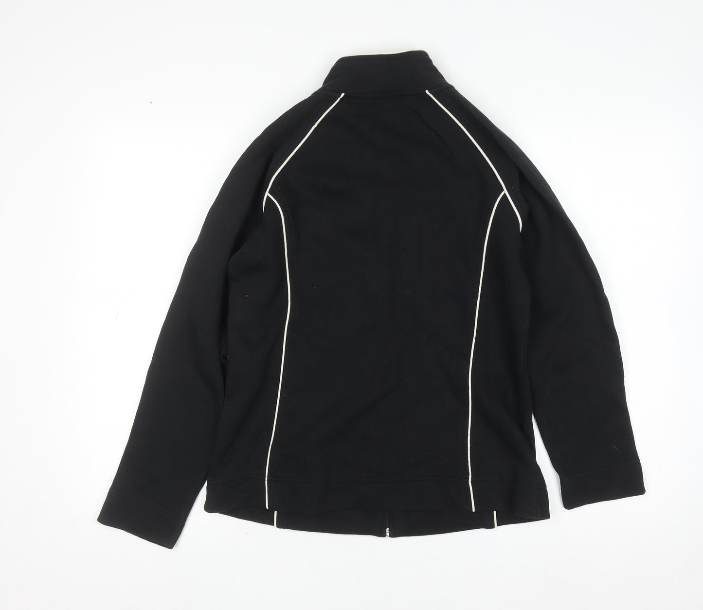 The Golf Co Women Black Small Full Zip Sweatshirt Cotton Blend