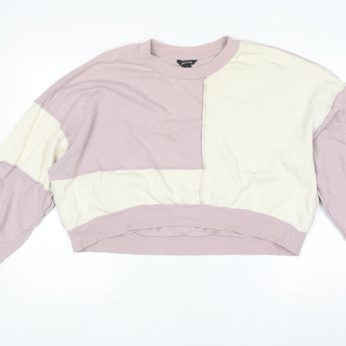 Monki Women’s Lilac & Cream Colourblock Pullover Sweatshirt Size L