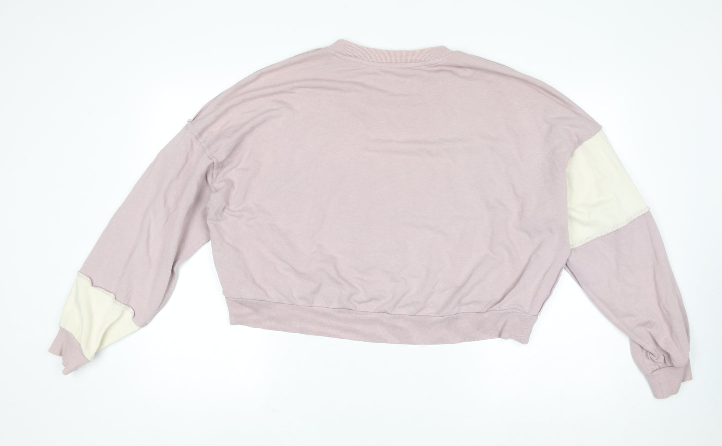 Monki Women’s Lilac & Cream Colourblock Pullover Sweatshirt Size L