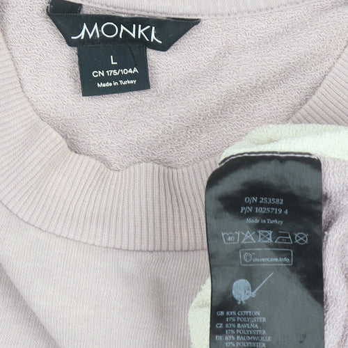 Monki Women’s Lilac & Cream Colourblock Pullover Sweatshirt Size L