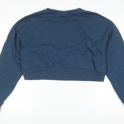 Napapijri Women Blue Medium Crew Neck Pullover Sweatshirt