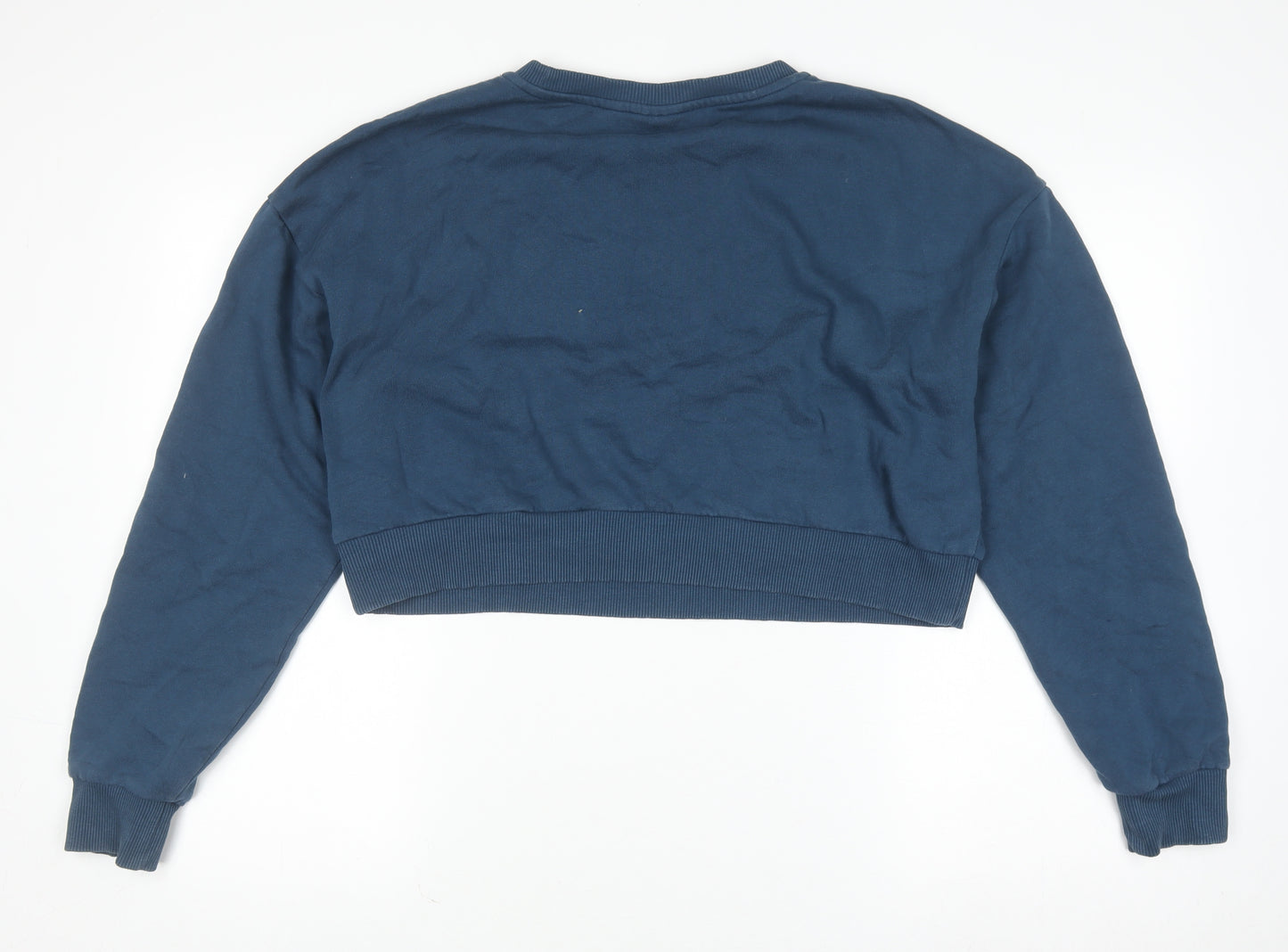 Napapijri Women Blue Medium Crew Neck Pullover Sweatshirt