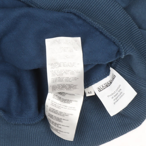 Napapijri Women Blue Medium Crew Neck Pullover Sweatshirt