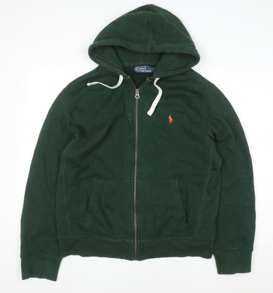 Ralph Lauren Men's Green Full Zip Hoodie Size L Cotton Blend