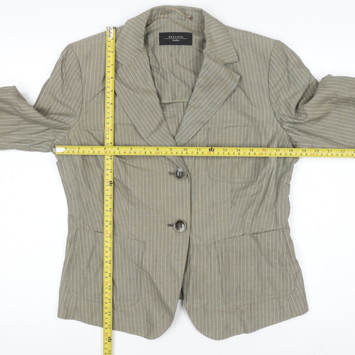 Max Mara Weekend Women Grey Striped Linen Blazer Size 12