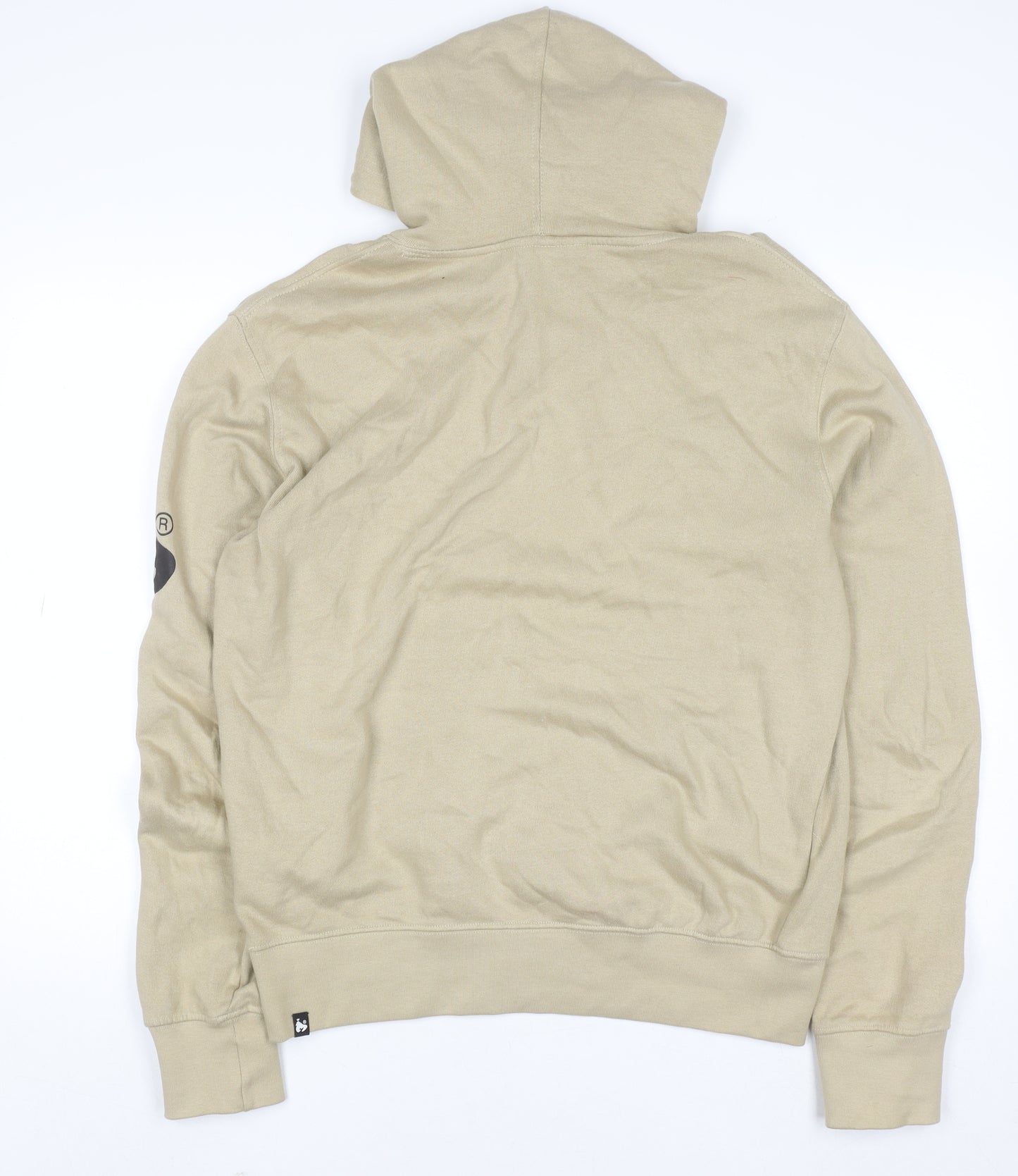 Money Mens Beige Pullover Hoodie M Graphic Logo Cotton Streetwear