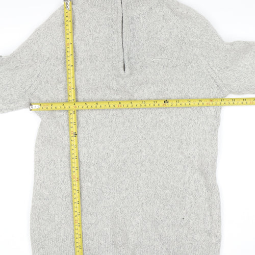Superdry Women’s Grey Wool Blend 1/4 Zip High Neck Jumper Size L