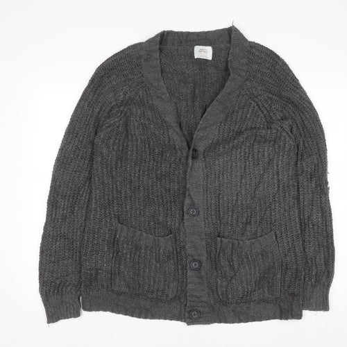 Pull & Bear Women’s Grey Chunky-Knit Cardigan Size 12