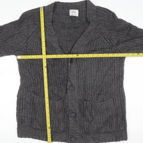 Pull & Bear Women’s Grey Chunky-Knit Cardigan Size 12