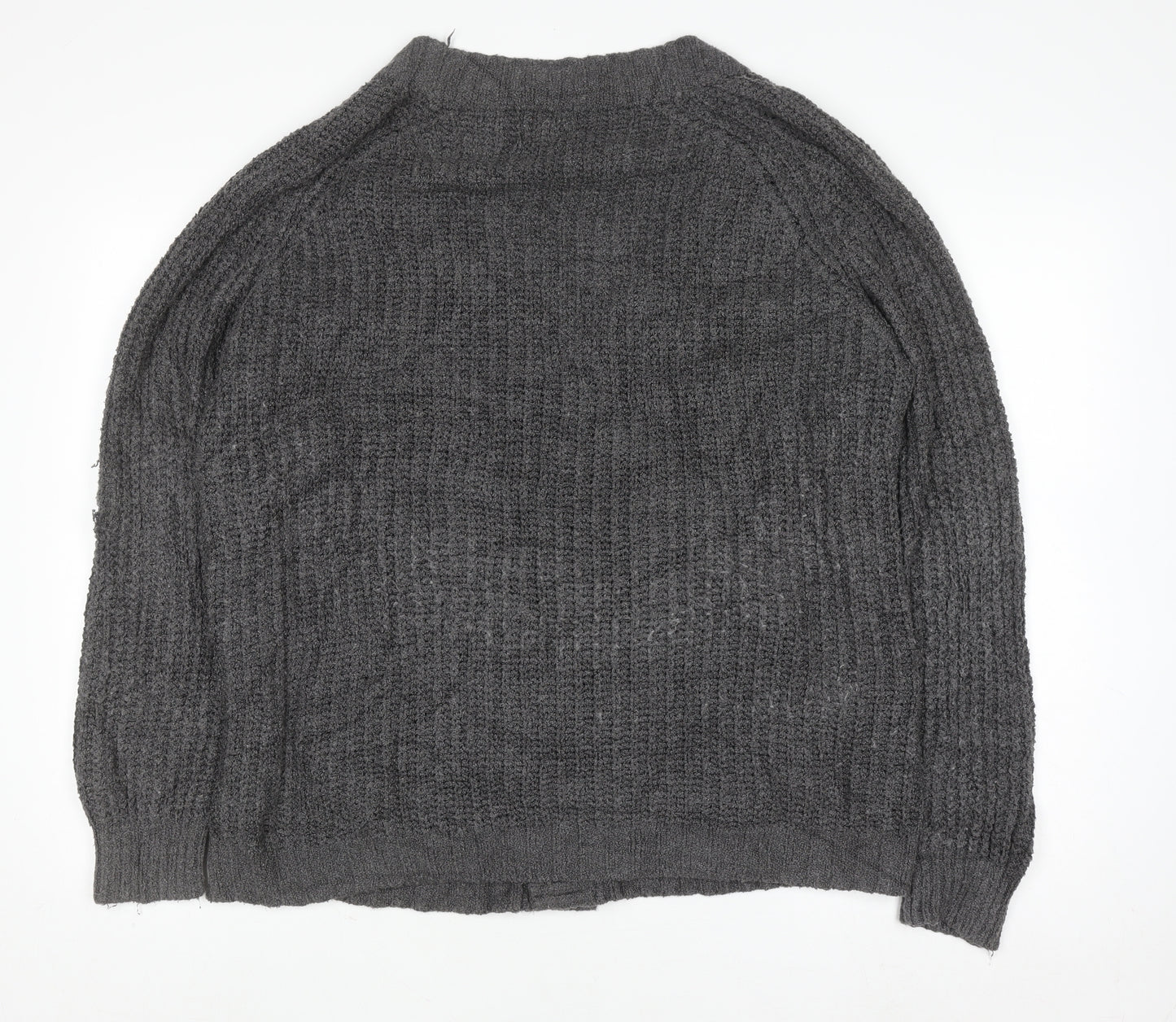 Pull & Bear Women’s Grey Chunky-Knit Cardigan Size 12