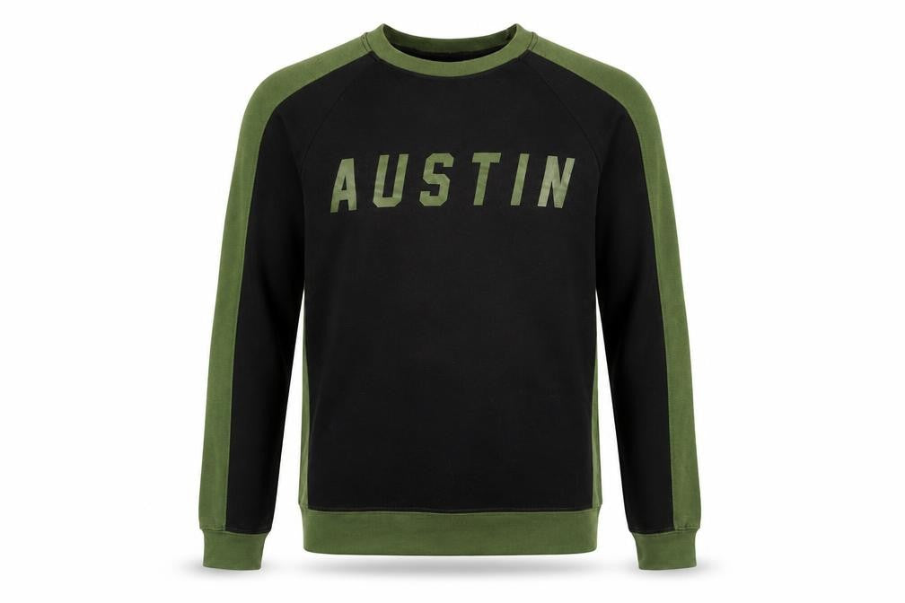 Salt Creek Men's Black Green Austin Crew Neck Sweatshirt M