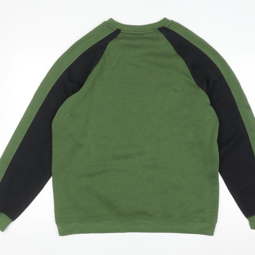 Salt Creek Men's Black Green Austin Crew Neck Sweatshirt M